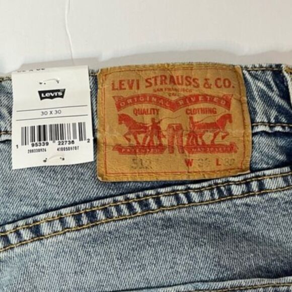 Levi's Performance 512 Stretch Slim Taper Light Wash Distressed Men's Jeans New! - Picture 5 of 9